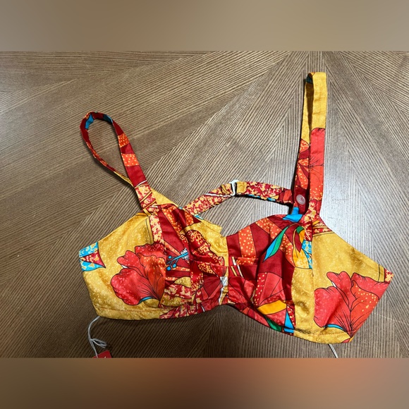 VINTAGE NWT 1960’s Swimsuit Paradise Hawaii Bikini Red Tropical Print - Picture 11 of 13